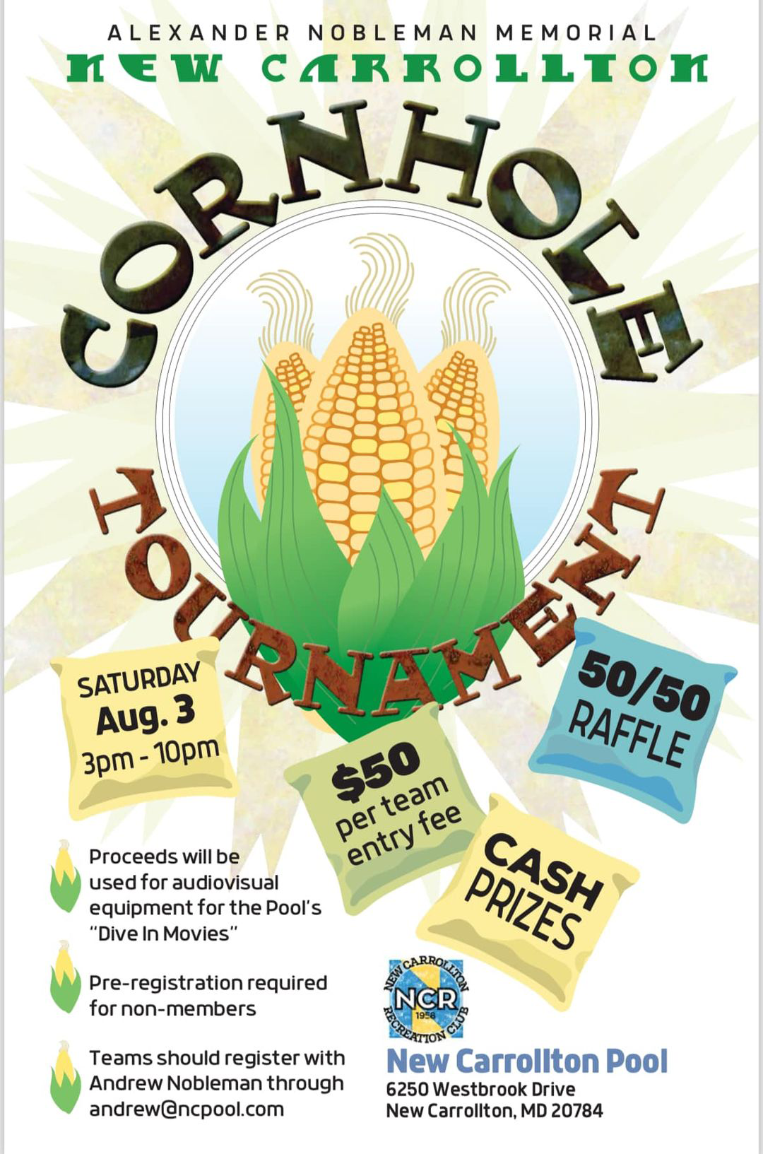 Cornhole Tournament- August 2024-NC Pool