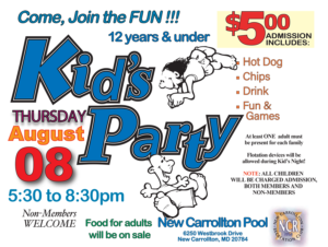 Kids Night- August 2024-NC Pool