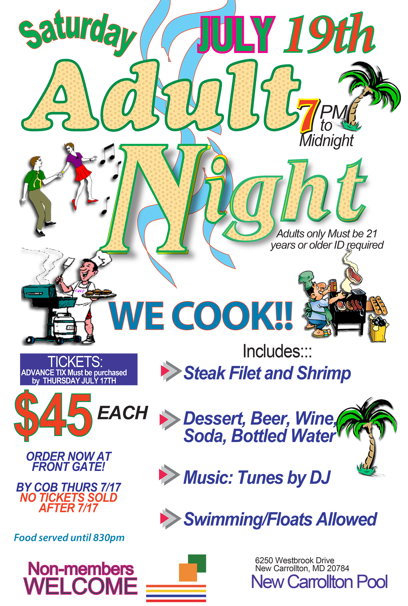 NC Pool July Adult Night